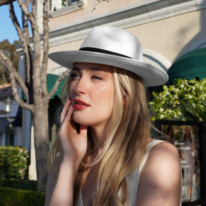 White Panama Hat | Black Band with Bow