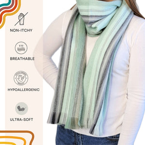 Mint Alpaca Wool Scarf - Gabriela
