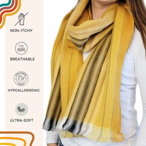Yellow Alpaca Wool Scarf - Liliana