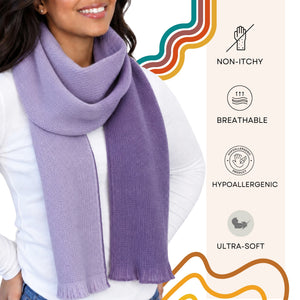 Purple Alpaca Wool Scarf - Natalia