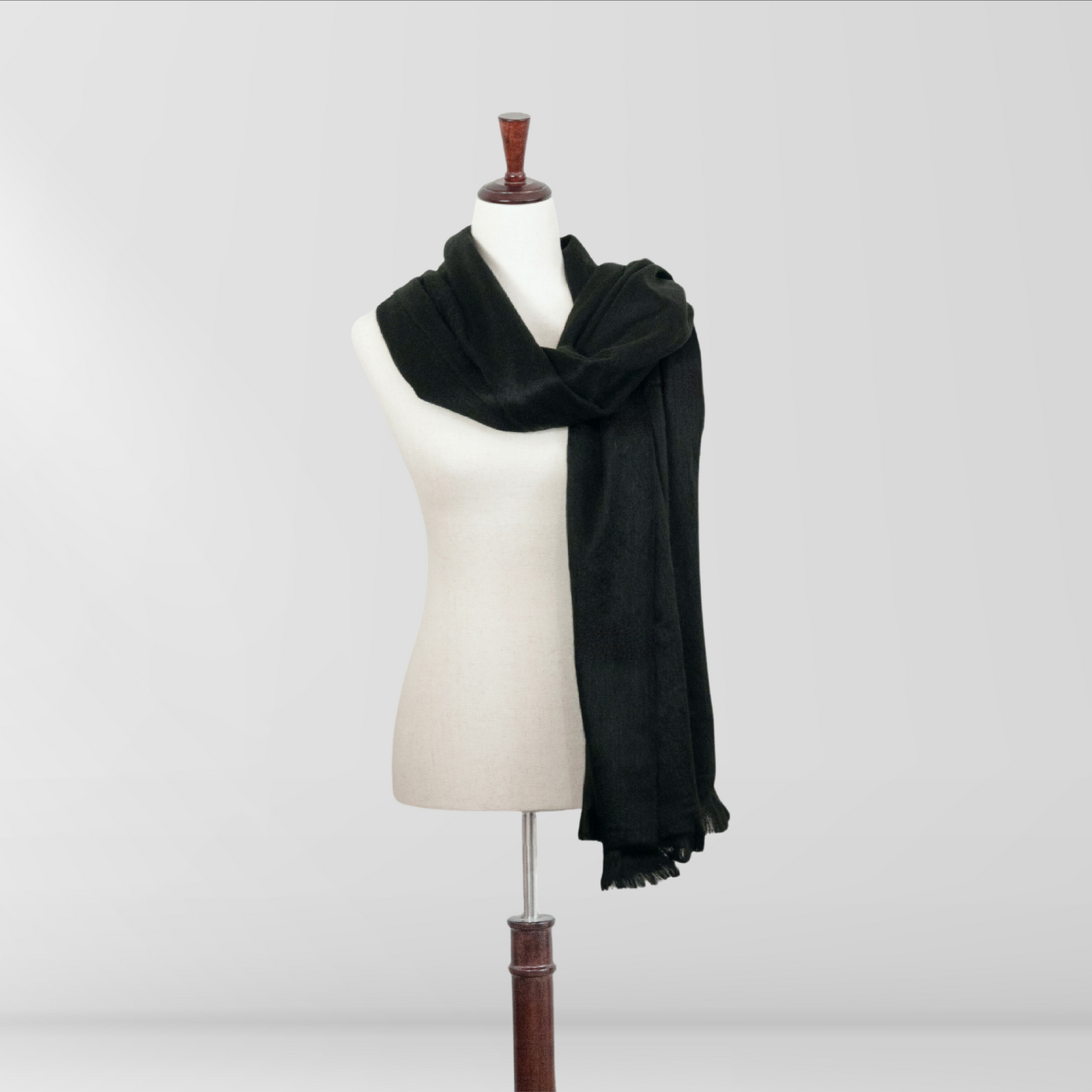 Paloma - Black Alpaca Wool Shawl