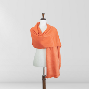 Orange Tropical - Alpaca Wool Shawl - Handmade Shawl