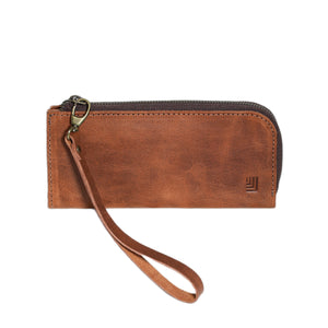 Brown Continental - Full Grain Leather Zipper Wallet