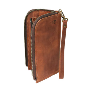 Brown Continental - Full Grain Leather Zipper Wallet