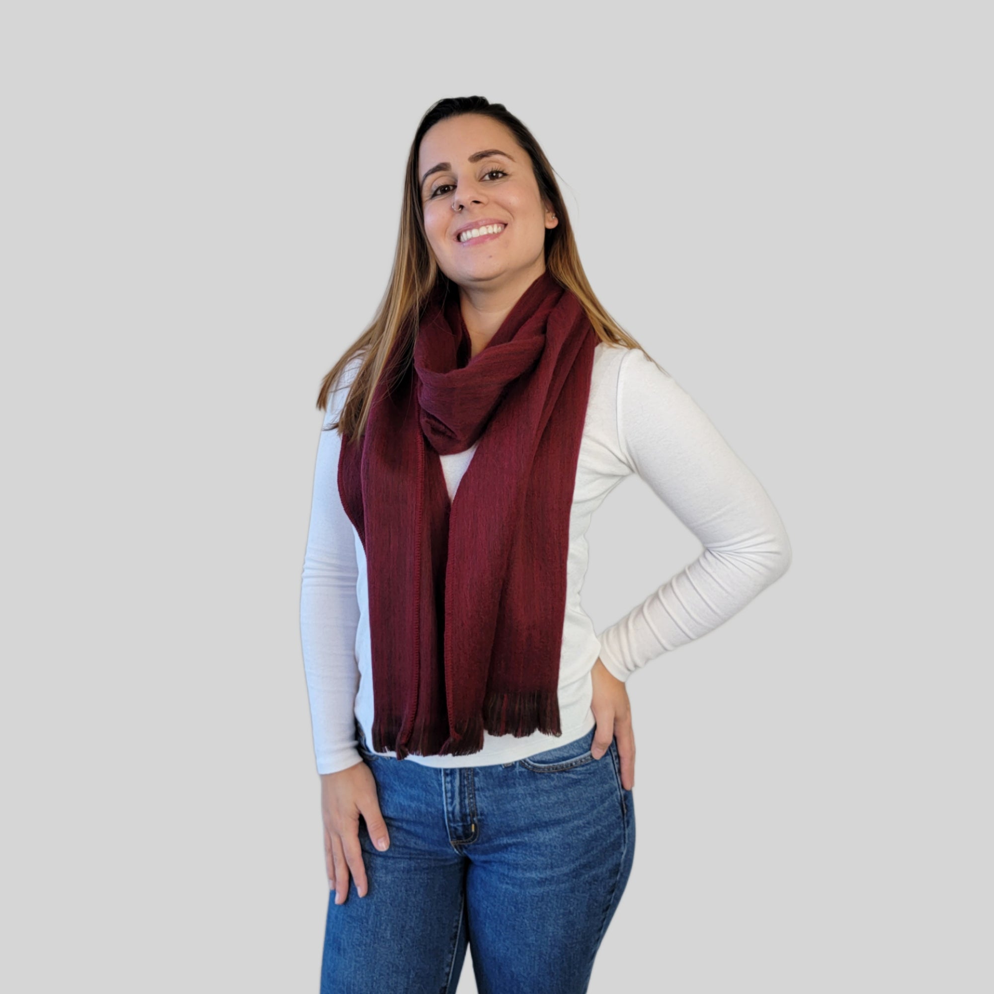 Angela - Wine Solid Scarf