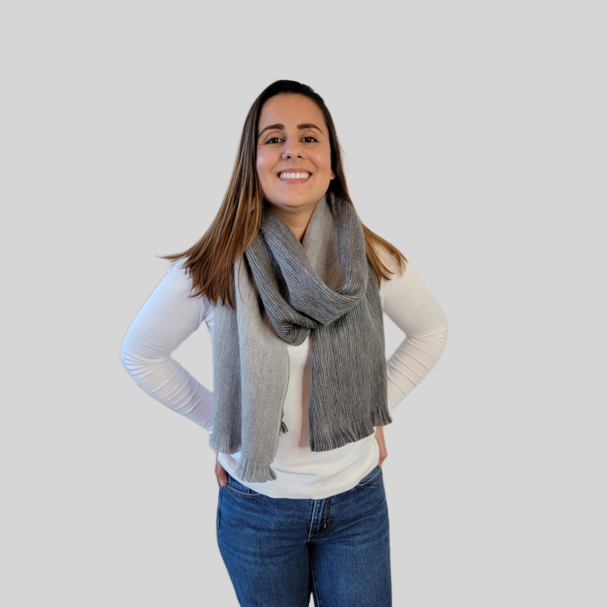 Julia - Gray Reversible Scarf