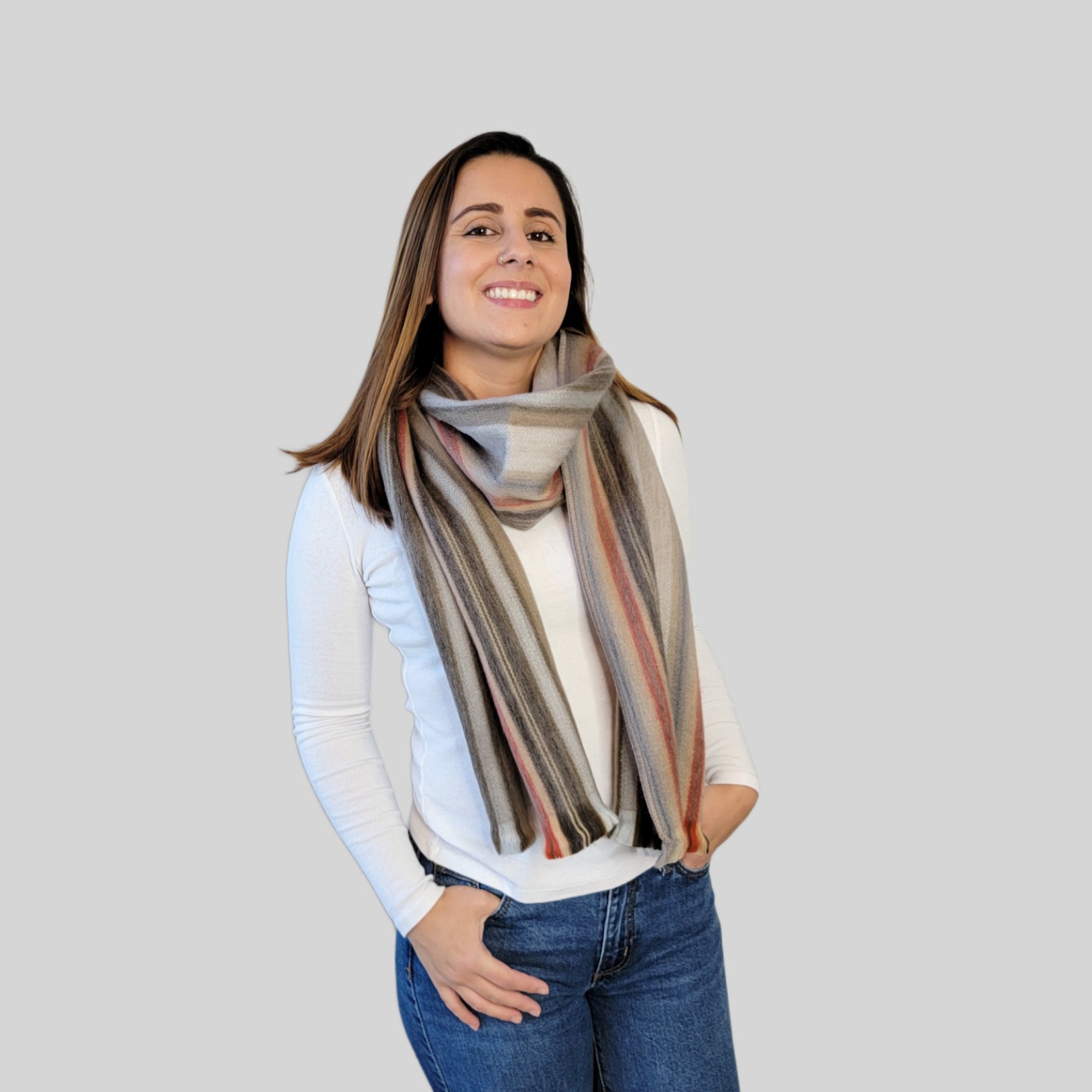 Claudia - Beige Multicolor Scarf