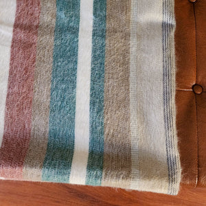 Teal & Beige Alpaca Wool Throw Blanket - Quitumbe