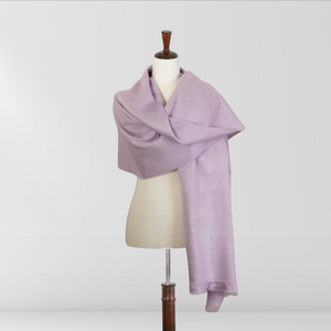 Pale Purple - Alpaca Wool Shawl - Handmade Shawl