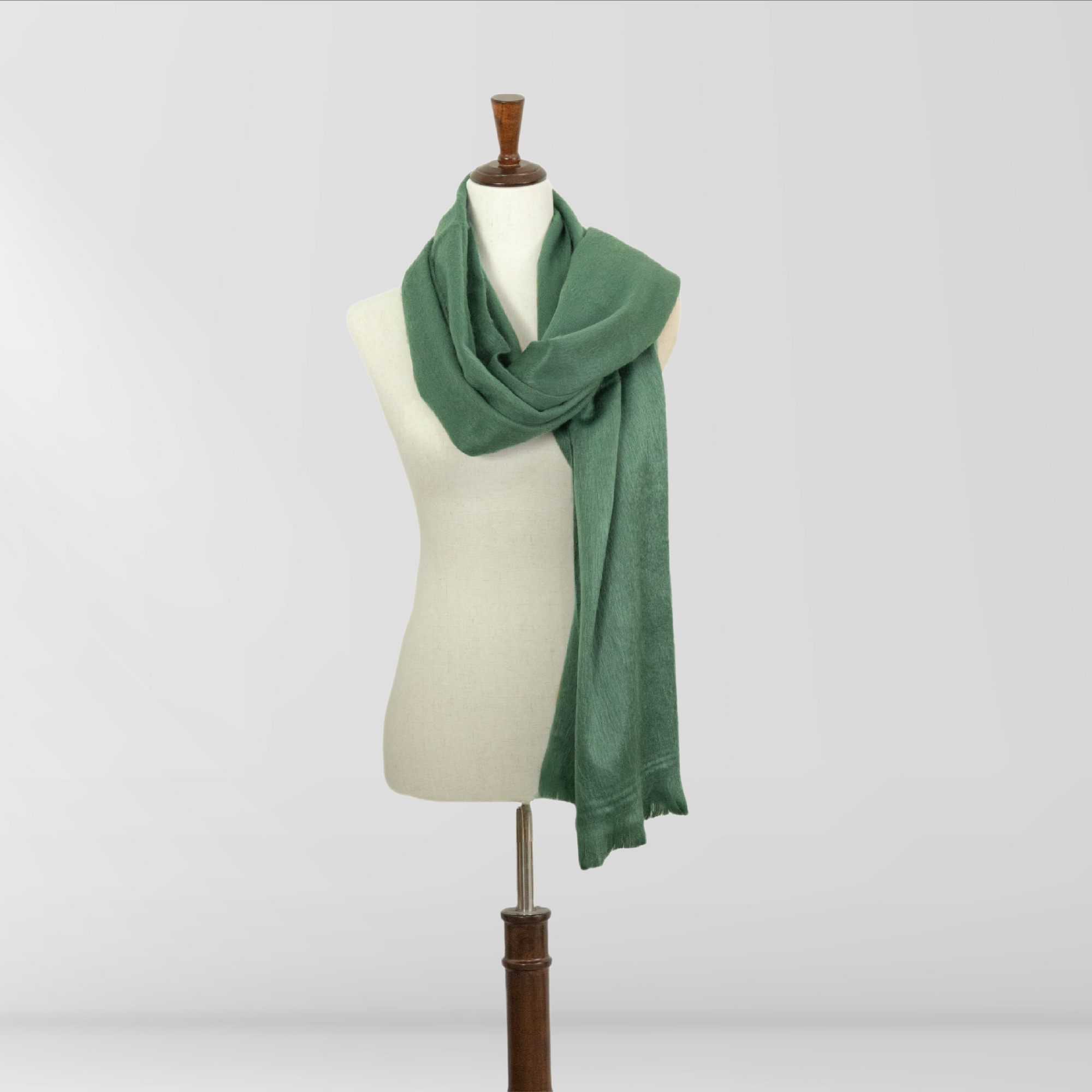 Sage Green - Alpaca Wool Shawl - Handmade Shawl