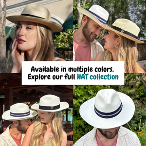 White Panama Hat | Blue Band
