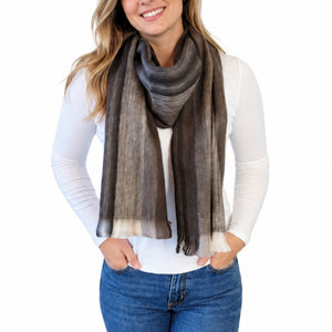Brown Alpaca Wool Scarf - Emilia