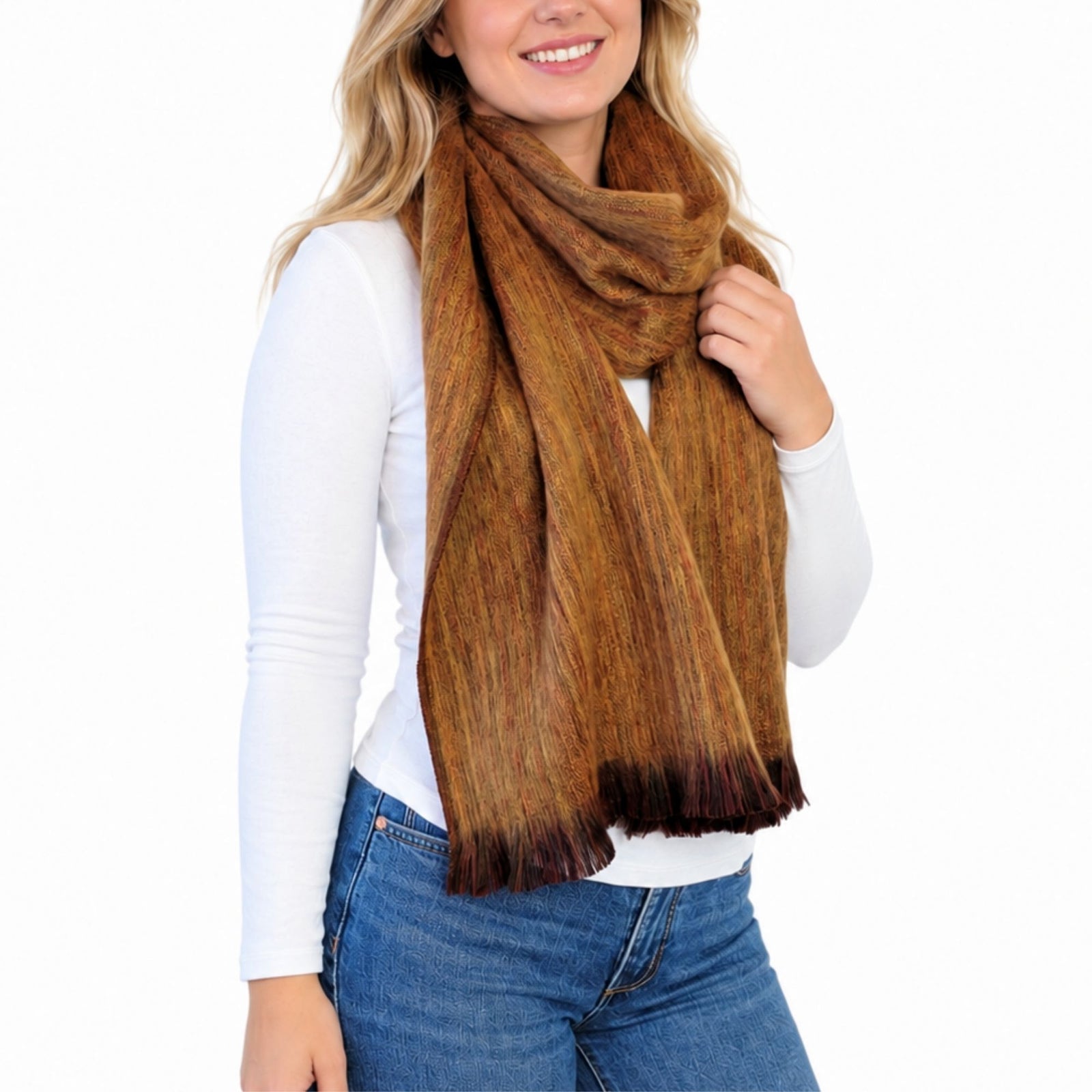 Camel Alpaca Wool Scarf - Josefa