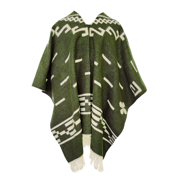 Olive Green Alpaca Wool Poncho - Clint Eastwood - Latitude Zero Goods