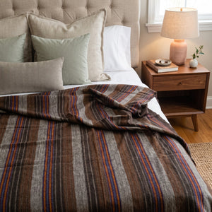 Dark Brown Alpaca Wool Throw Blanket - Bolivar