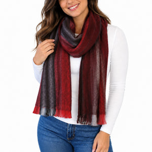 Dark Red Alpaca Wool Scarf - Morita