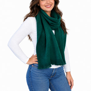 Green Alpaca Wool Scarf - Clemencia