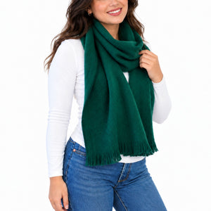 Green Alpaca Wool Scarf - Clemencia