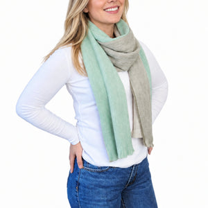 Mint Reversible Alpaca Wool Scarf - Victoria