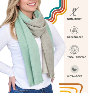 Mint Reversible Alpaca Wool Scarf - Victoria