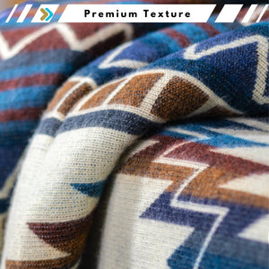 Blue Alpaca Wool Blanket Native Design - Cedar