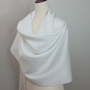 Ivory Alpaca Wool Shawl - Wedding Wrap