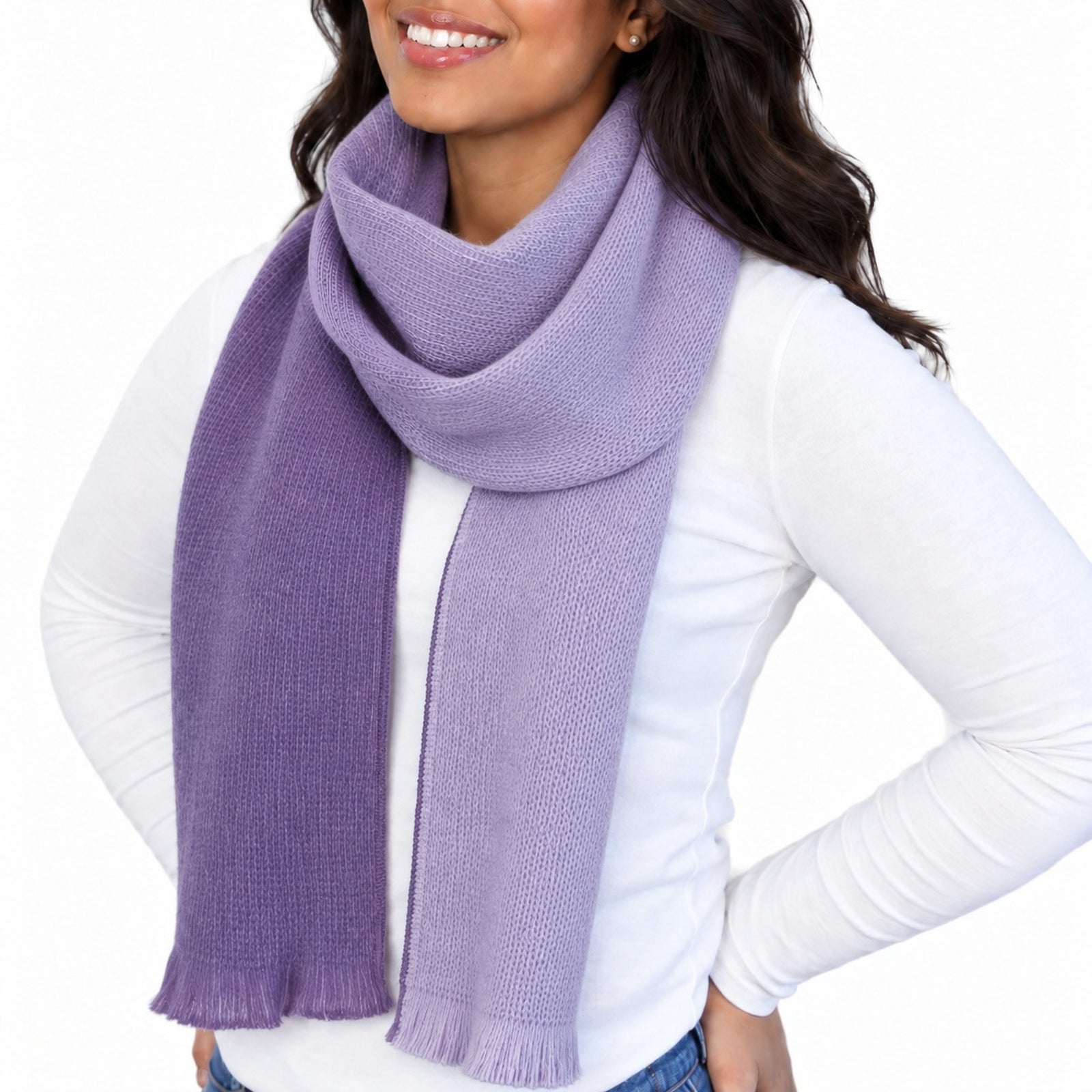 Purple Alpaca Wool Scarf - Natalia