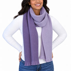Purple Alpaca Wool Scarf - Natalia