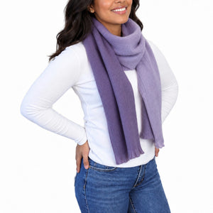 Purple Alpaca Wool Scarf - Natalia