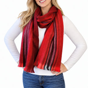 Red Alpaca Wool Scarf - Cristina