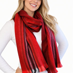 Red Alpaca Wool Scarf - Cristina