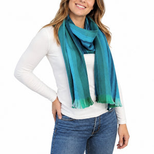 Turquoise Green Alpaca Wool Scarf - Silvana