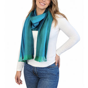 Turquoise Green Alpaca Wool Scarf - Silvana