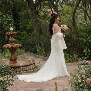 Ivory Alpaca Wool Shawl - Wedding Wrap