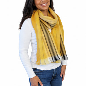 Yellow Alpaca Wool Scarf - Liliana