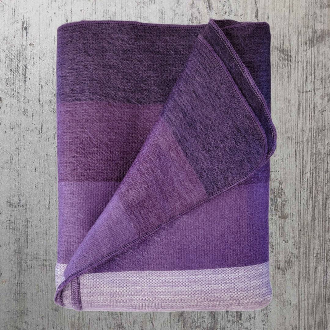 Purple - Alpaca Wool Throw Blanket